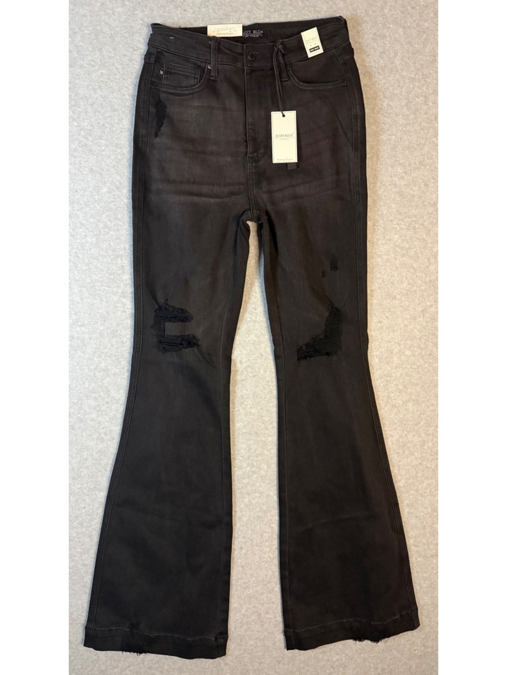 NWT Judy Blue High Waist Distressed Black Flare 9/29